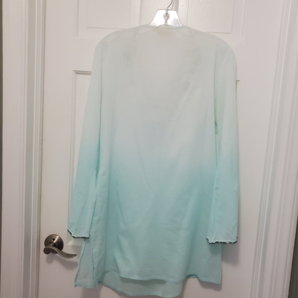Rhona Sutton Turquoise Ombre Lightweight Beach Coverup Size Medium - Picture 8 of 9